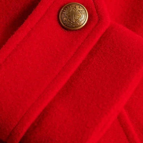 Red Faux Wool Novelty Button Fitted Coat - NWOT - Picture 3 of 5